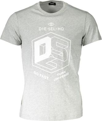Diesel Short Sleeve T-Shirt - Heren - T-shirts - Grijs - XL - Katoen - Tops