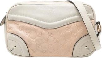 Gucci Pre-owned Cross Body Bags, female, Pink, Size: ONE SIZE Pre-owned Leather Cross Body Bag
