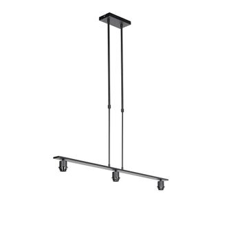 QAZQA Moderno L&aacute;mpara Colgante Negra Sin Pantalla - Combi 3 Deluxe Acero Alargada Adecuado Para Led Max. 3 X 40 Watt - Qazqa