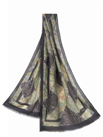 Etro Sjaal met paisley-print - Zwart