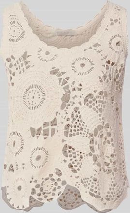 Milano Milano Italy H&auml;keltop mit Rundhalsausschnitt in Sand, Gr&ouml;&szlig;e XXL