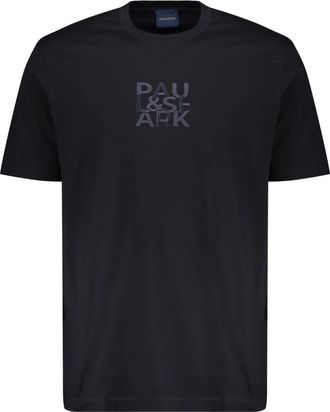 Paul & Shark Zwart Katoenen T-shirt- Veelzijdige Stijl - Heren - T-shirts - Blauw - XL - Katoen - Tops