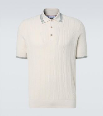 Brunello Cucinelli Ribbed-knit cotton polo shirt