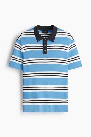 H&M Regular Fit Polo Shirt in Blue/striped at Nordstrom, Size Xx-Large
