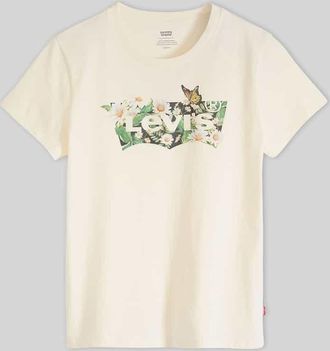 Levi's Regular Fit T-Shirt mit Logo-Print in Ecru, Gr&ouml;&szlig;e XL