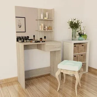 vidaXL Tocador De Madera De Ingenier&iacute;a Roble 75x40x141 Cm Vidaxl