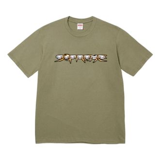SUPREME FW26 Skulls Spellout T-Shirt Light Olive SUP-FW26-004-OLV