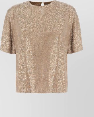 Giuseppe Di Morabito embellished metallic keyhole back blouse