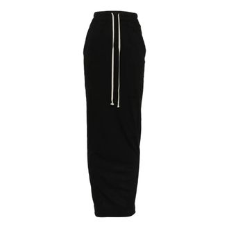 Rick Owens Maxi Skirts, female, Black, Size: S Temple Pull On Pillar Skirt