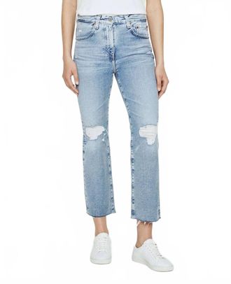 AG - Adriano Goldschmied Kinsley High Rise Crop Boot Jean In 23 Years Morning View Destruct