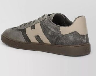 Hogan leather low top lace-up sneakers