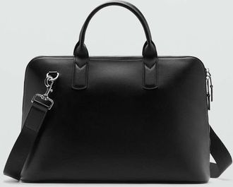 Mango Borsa tote 100% pelle nero - Uomo - Taglia unica - MANGO MAN