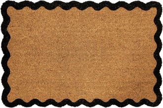 Beliani Felpudo De Fibra De Coco Antideslizante 60 X 90 Cm Con Dorso De Pvc Motivo Ondulado Natural Pinatubo