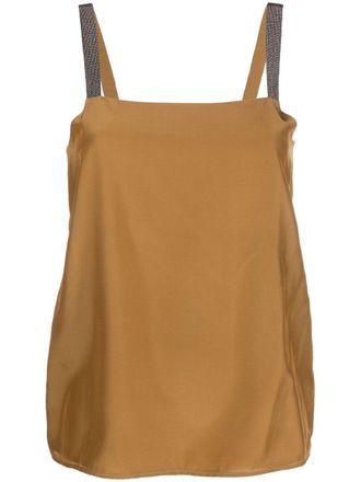 Fabiana Filippi metallic strap top - Brown