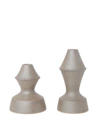 Marloe Marloe Amal clay candle holders (set of two) - unisex - Clay - One Size - Brown