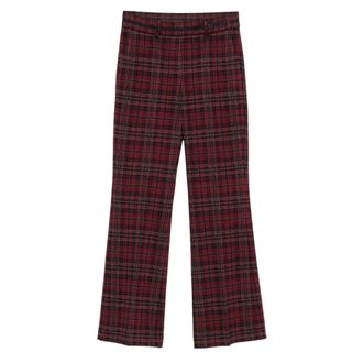 Cambio Broeken, Dames, Rood, L, Geruite Flared Broek