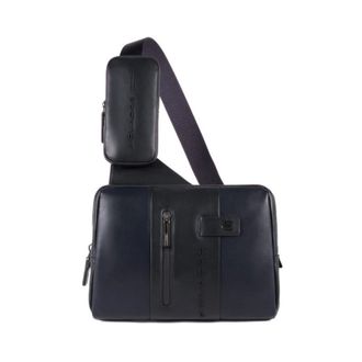Piquadro Cross Body Bags, male, Blue, Size: ONE SIZE Single-shoulder iPad Bag with Earphone Loop