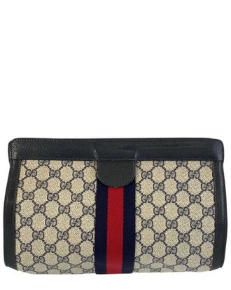 Gucci Vintage Gg Supreme Clutch (Authentic Pre-Loved)