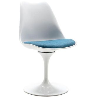 Vente-Unique Sedia in Polipropilene, Tessuto e Metallo Blu e Bianco - XAFY
