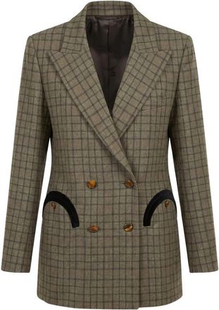 Blaz&eacute; Milano Check-pattern Double-breasted Blazer