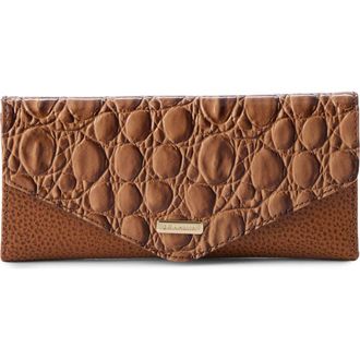 Brahmin Veronica Croc Embossed Leather Wallet in Cinnamon at Nordstrom