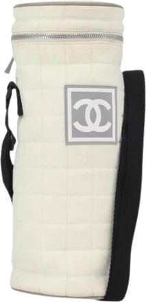 Chanel Pre-owned Vintage Nylon Schoudertas - Dames - Vintage Schoudertas - Wit - ONE Size - Nylon - Vintage