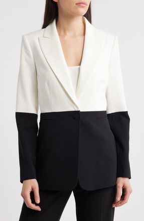 Tahari by ASL Colorblock Blazer in White Black at Nordstrom, Size 10