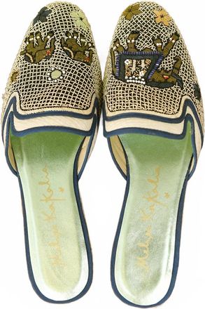 Meher Kakalia Womens Kip Slippers In Magma White/milk