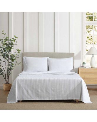 Eddie Bauer 200 Thread Count Arden Stripe Cotton Percale Sheet Set