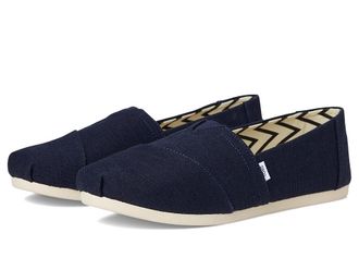 Toms Classic Alpargata with Heritage Canvas Womens Slip on Shoes Navy 1 : 8 B - Medium, Canvas/Suede