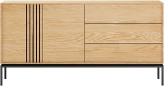 DRAWER Aparador de 2 puertas y 3 cajones de madera y metal L180cm - Madera