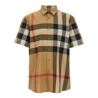 Burberry Heren, Overhemden, Beige, Maat: 2XL Katoen