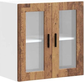 vidaXL Vidaxl - Armario de pared para cocina puerta cristal Porto madera vieja