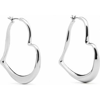 Kate Spade New York heart hoop earrings in Silver at Nordstrom