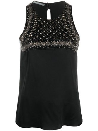 Alberta Ferretti Blouse verfraaid met kralen - Zwart