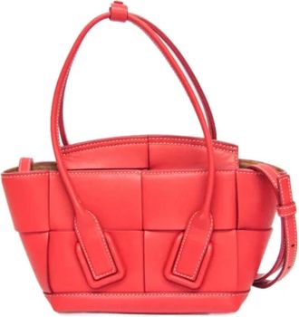 Bottega Veneta Tweedehands leren handtassen - Dames - Vintage Handtas - Rood - ONE Size - Leer - Vintage
