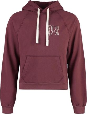 Palm Angels Cotton Blend Logo Hoodie - Heren - Hoodies - Rood - XL - Katoen - Hoodies & sweatvesten