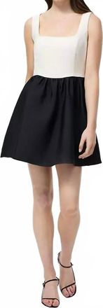 French Connection Square Neck Sleeveless Mini Dress In Porc/crm-Blk