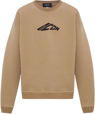 Dsquared2 Sweatshirts, male, Beige, S, Icon Relax Fit Sweatshirt Beige