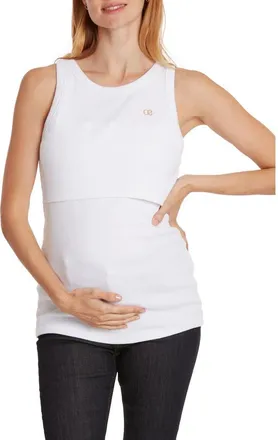 Cache Coeur Carnac Maternity/Nursing Tank Top in White at Nordstrom, Size X-Large