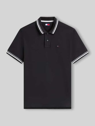 Tommy Jeans Regular Fit Poloshirt aus reiner Baumwolle in Black, Gr&ouml;&szlig;e XXL