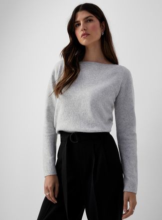 Contemporaine Womens Brushed boat-neck sweater