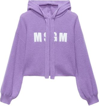Msgm balloon-sleeve hoodie - Purple