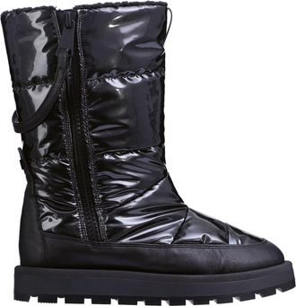 H&ouml;gl Black Apres Ski Glossy Quilted Wedge Boots