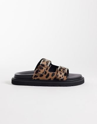 WALK LONDON Walk London - Budapest - Sandali con doppio cinturino con stampa leopardata-Multicolore