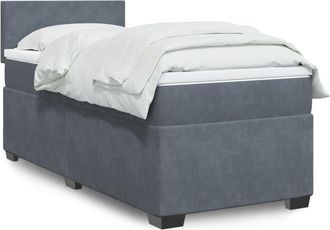 vidaXL Vidaxl - Cama Box Spring Con Colch&oacute;n Terciopelo Gris Oscuro 80x200 Cm