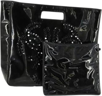Chanel Pre-owned Tote Bags, female, Black, Size: ONE SIZE Pre-owned Coated Canvas Tote Bag