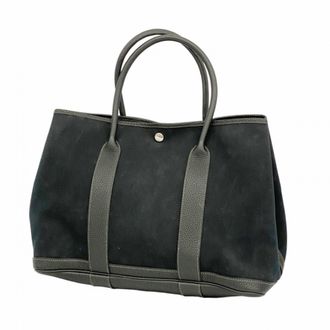 Herm&egrave;s Black Toile Officier Tote Bag (Pre-Owned)