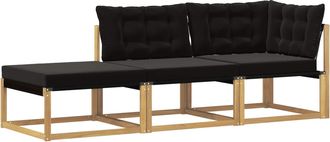 vidaXL Conjunto De Sof&aacute;s De Exterior 3 Plaza Madera De Acacia S&oacute;lida Vidaxl