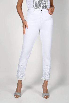 Frank Lyman Design Embroidery Jeans In White